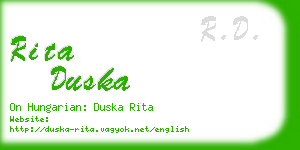 rita duska business card